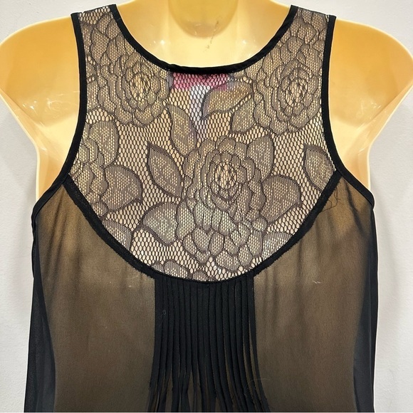 Vintage Oscar de la Renta Drop Peplum Semi Sheer Sleeveless Top - Picture 5 of 5